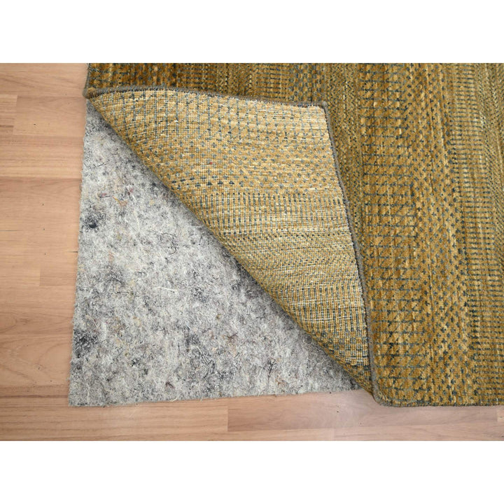 2'8" x 8'0" New Hand Knotted Brown Wool & Silk Runner Oriental Rug - MOA10283230