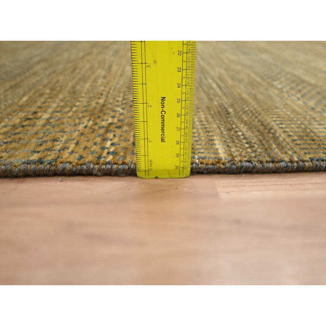 2'8" x 8'0" New Hand Knotted Brown Wool & Silk Runner Oriental Rug - MOA10283230