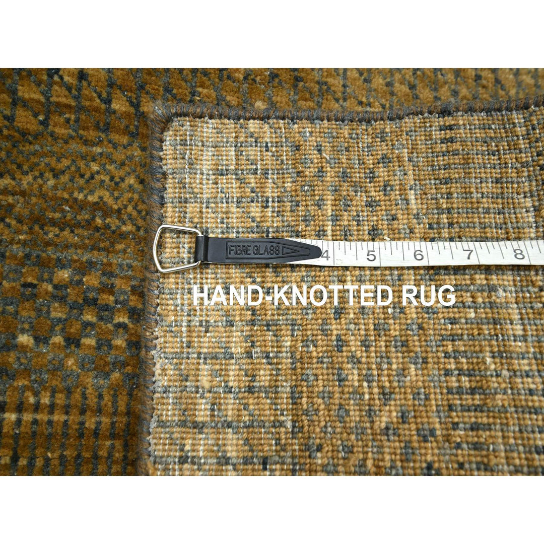 2'8" x 8'0" New Hand Knotted Brown Wool & Silk Runner Oriental Rug - MOA10283230