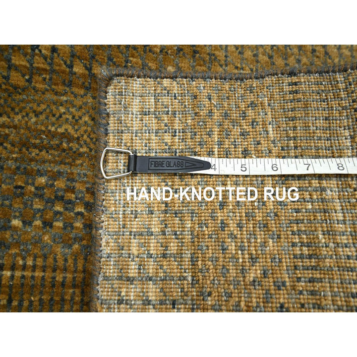 2'8" x 8'0" New Hand Knotted Brown Wool & Silk Runner Oriental Rug - MOA10283230