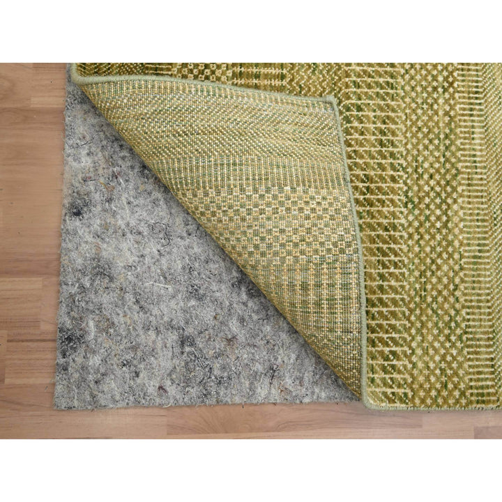 2'8" x 8'2" New Hand Knotted Brown Wool & Silk Runner Oriental Rug - MOA10283231