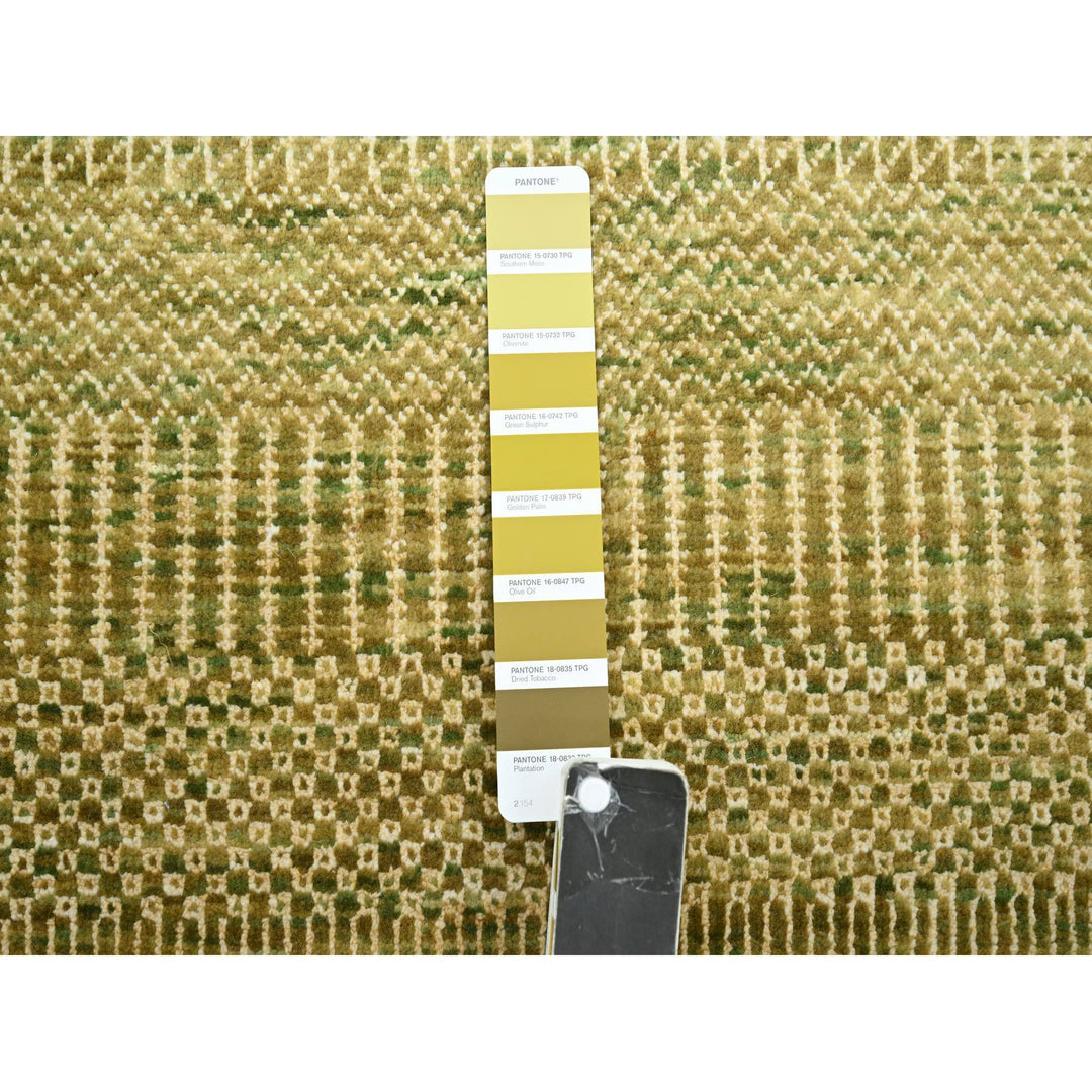 2'8" x 8'2" New Hand Knotted Brown Wool & Silk Runner Oriental Rug - MOA10283231