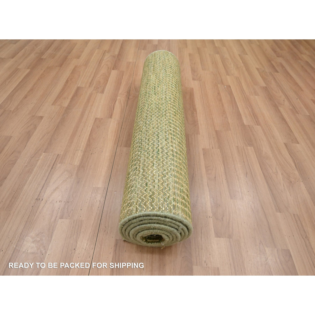 2'8" x 8'2" New Hand Knotted Brown Wool & Silk Runner Oriental Rug - MOA10283231