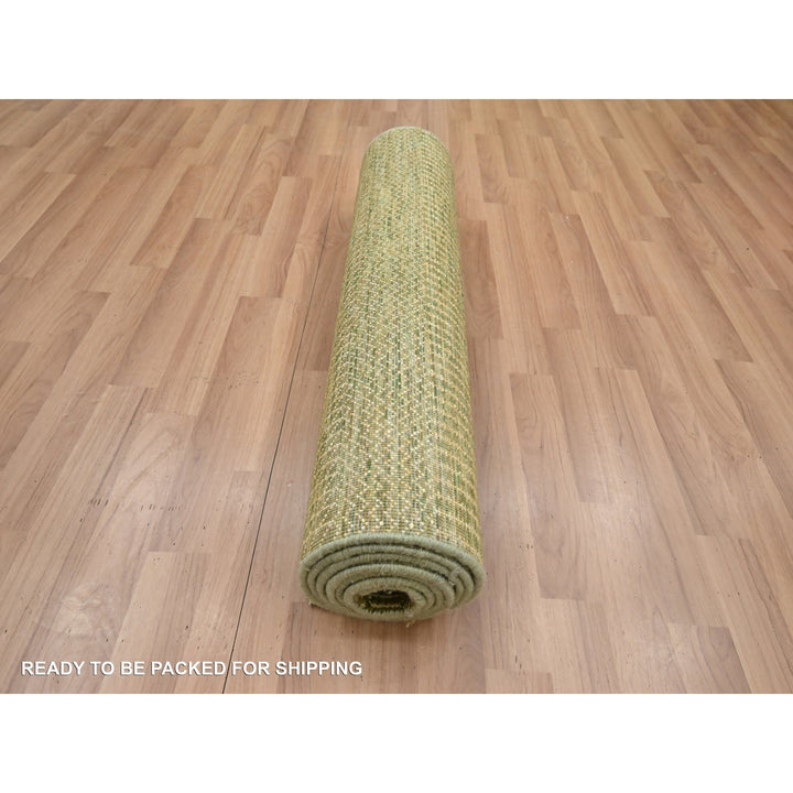 2'8" x 8'2" New Hand Knotted Brown Wool & Silk Runner Oriental Rug - MOA10283231