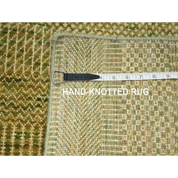 2'8" x 8'2" New Hand Knotted Brown Wool & Silk Runner Oriental Rug - MOA10283231