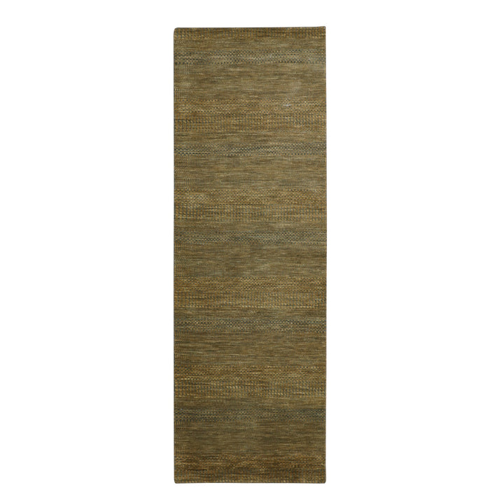 2'8" x 8'0" New Hand Knotted Brown Wool & Silk Runner Oriental Rug - MOA10283232