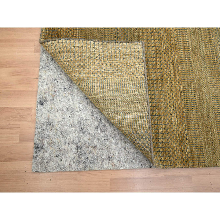2'8" x 8'0" New Hand Knotted Brown Wool & Silk Runner Oriental Rug - MOA10283232