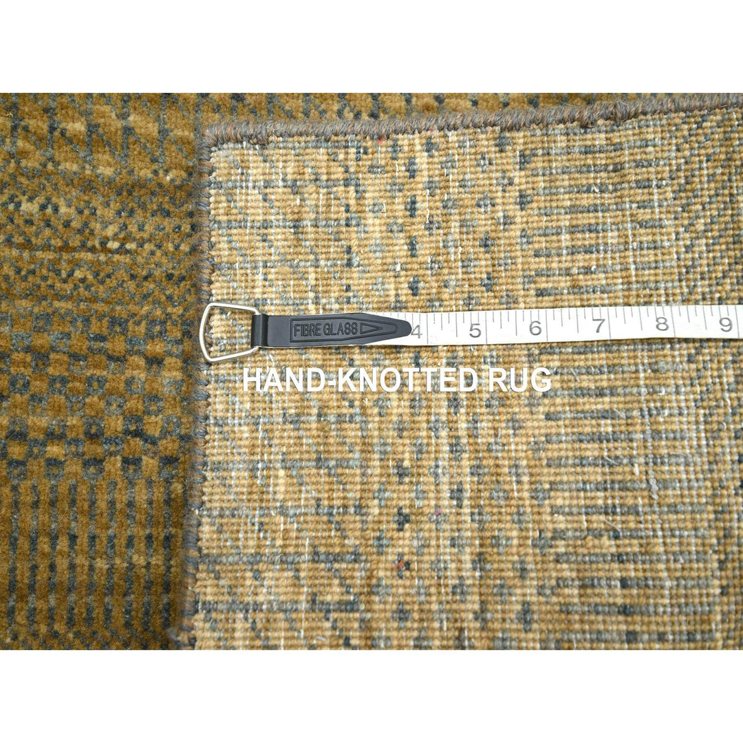 2'8" x 8'0" New Hand Knotted Brown Wool & Silk Runner Oriental Rug - MOA10283232