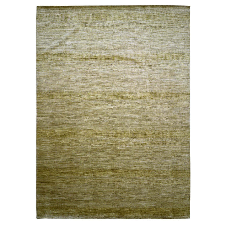 10'0" x 14'0" New Hand Knotted Brown Wool & Silk Rectangle Oriental Rug - MOA10283233