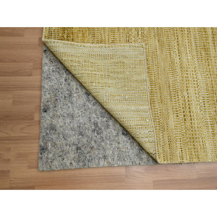 10'0" x 14'0" New Hand Knotted Brown Wool & Silk Rectangle Oriental Rug - MOA10283233