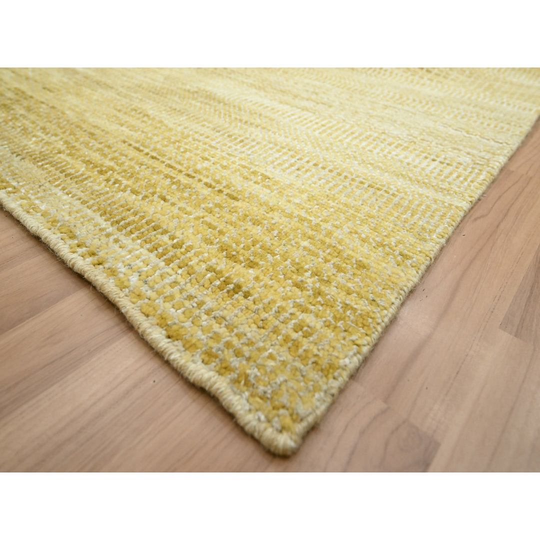 10'0" x 14'0" New Hand Knotted Brown Wool & Silk Rectangle Oriental Rug - MOA10283233