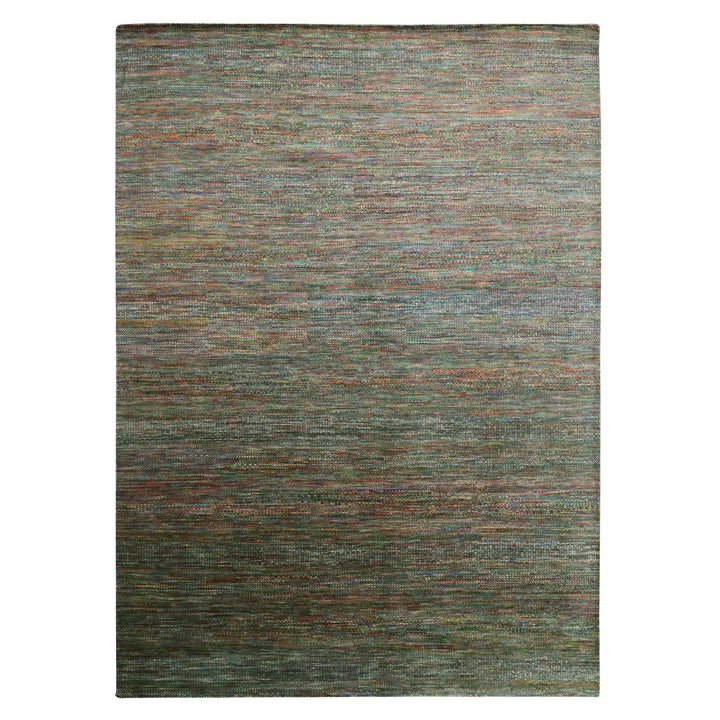 10'0" x 14'0" New Hand Knotted Black Wool & Silk Rectangle Oriental Rug - MOA10283234