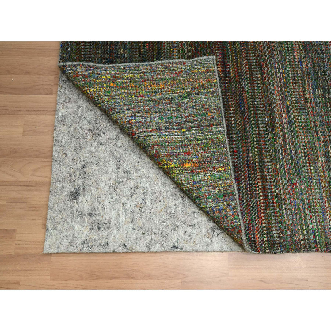 10'0" x 14'0" New Hand Knotted Black Wool & Silk Rectangle Oriental Rug - MOA10283234