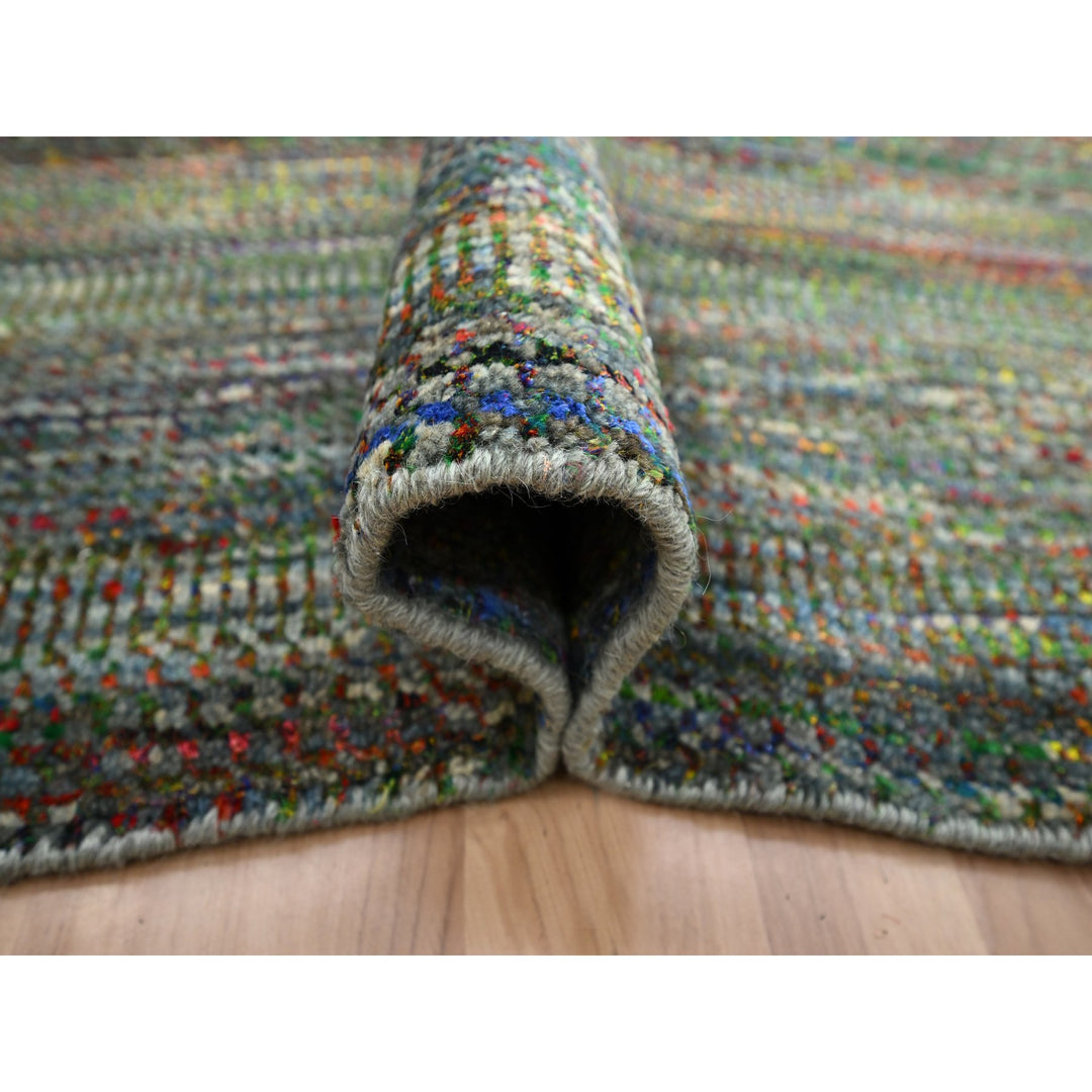 10'0" x 14'0" New Hand Knotted Black Wool & Silk Rectangle Oriental Rug - MOA10283234