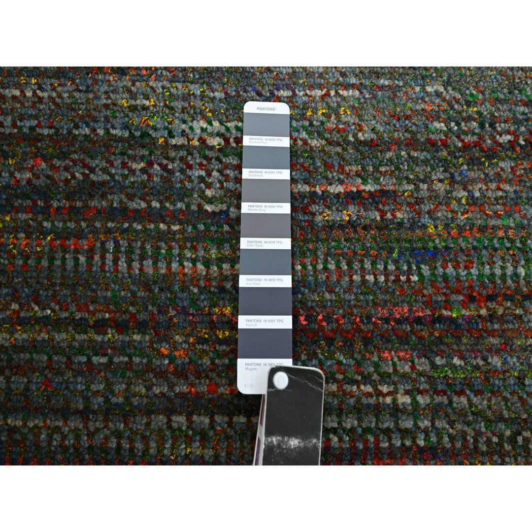 10'0" x 14'0" New Hand Knotted Black Wool & Silk Rectangle Oriental Rug - MOA10283234