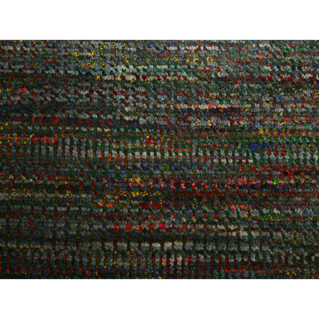 10'0" x 14'0" New Hand Knotted Black Wool & Silk Rectangle Oriental Rug - MOA10283234