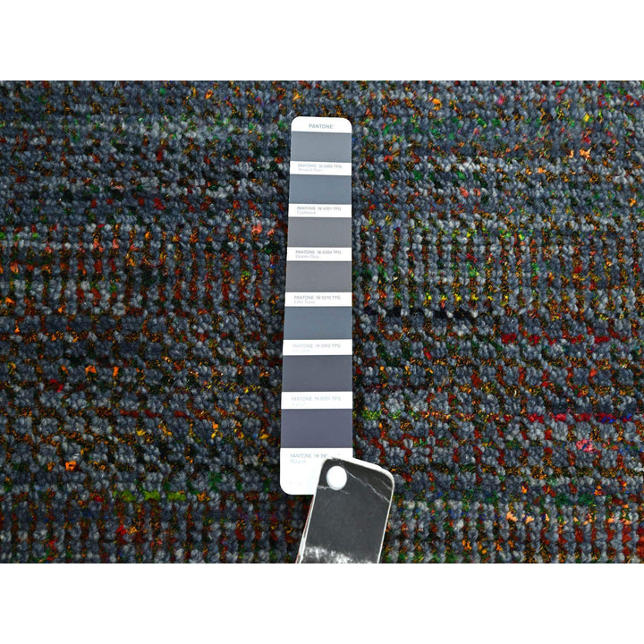 10'2" x 13'10" New Hand Knotted Grey Wool & Silk Rectangle Oriental Rug - MOA10283236