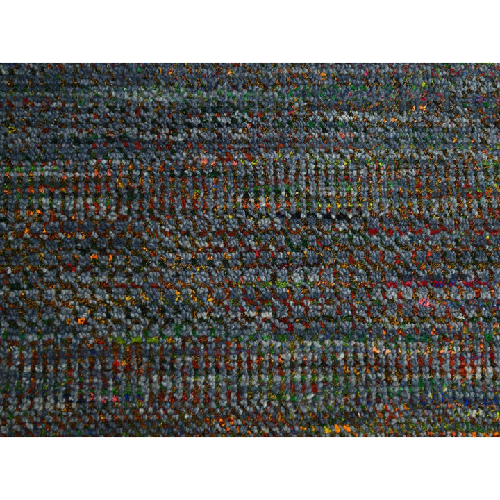 10'2" x 13'10" New Hand Knotted Grey Wool & Silk Rectangle Oriental Rug - MOA10283236