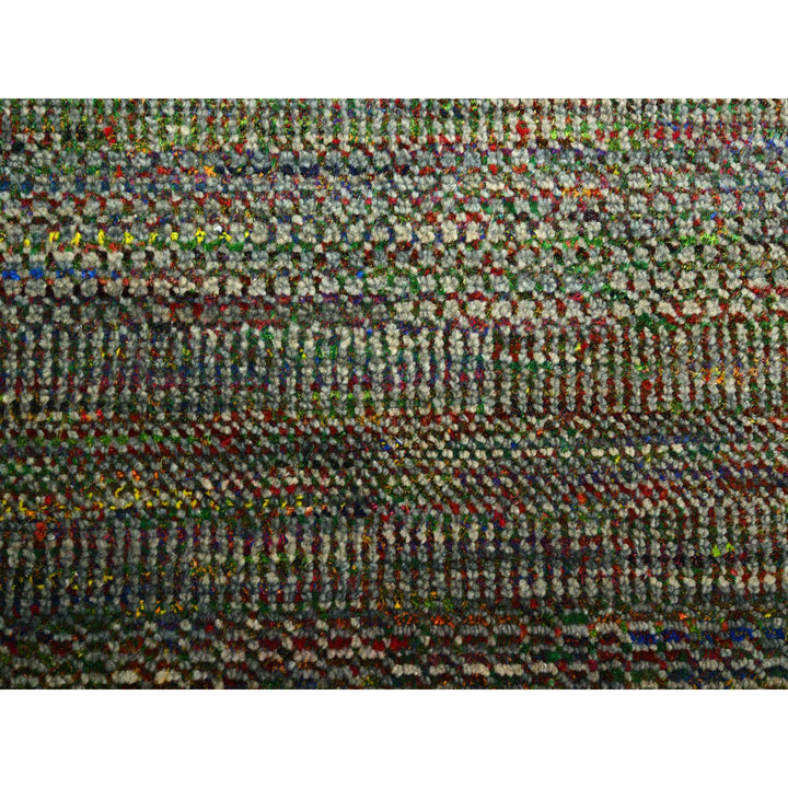 9'11" x 14'6" New Hand Knotted Green Wool & Silk Rectangle Oriental Rug - MOA10283237