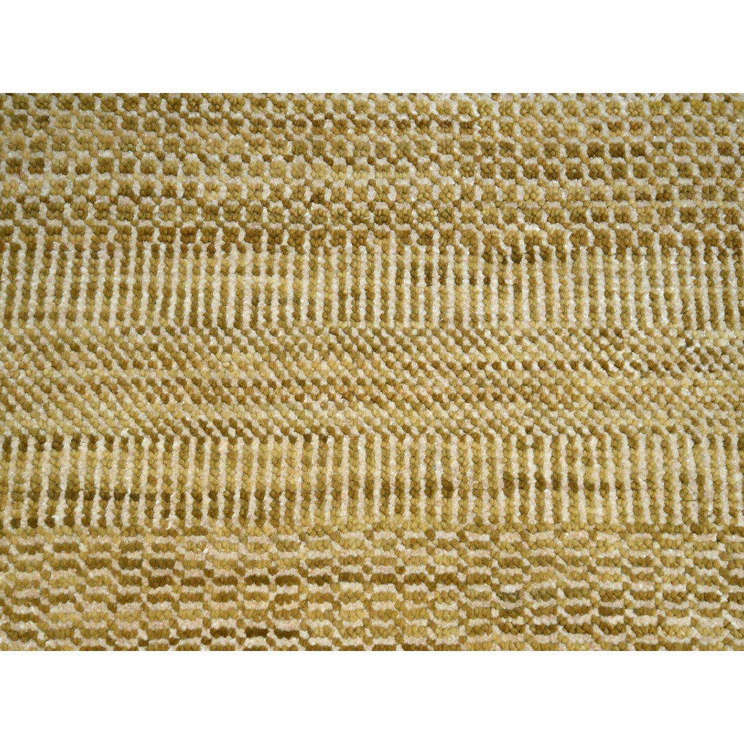 9'5" x 11'10" New Hand Knotted Brown Wool & Silk Rectangle Oriental Rug - MOA10283238