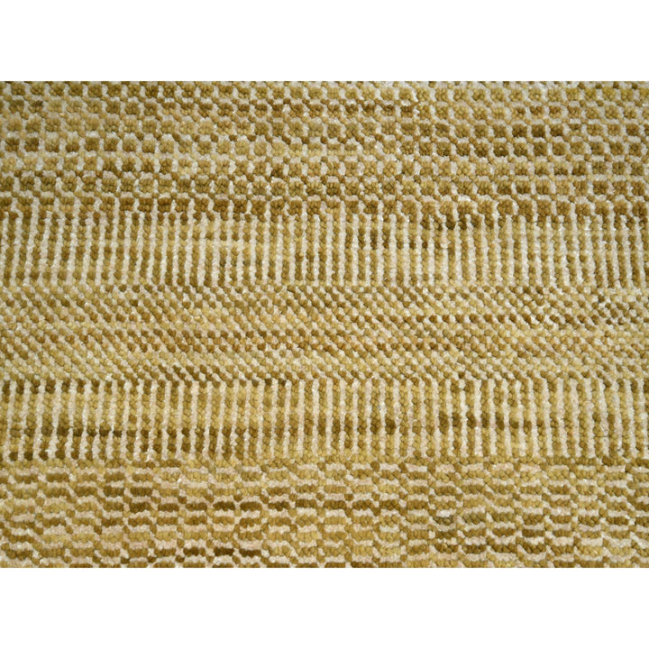 9'5" x 11'10" New Hand Knotted Brown Wool & Silk Rectangle Oriental Rug - MOA10283238