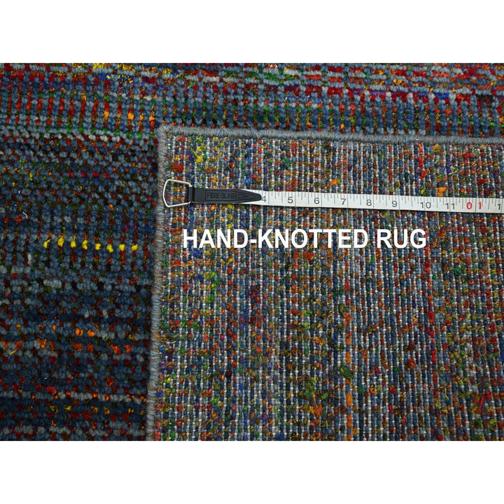 3'0" x 10'1" New Hand Knotted Blue Wool & Silk Runner Oriental Rug - MOA10283243