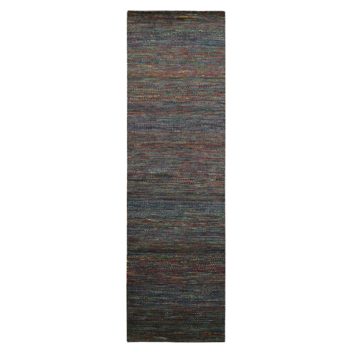 3'0" x 10'2" New Hand Knotted Blue Wool Runner Oriental Rug - MOA10283244