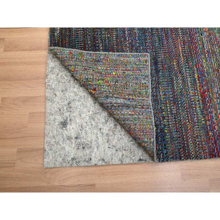 3'0" x 10'2" New Hand Knotted Blue Wool Runner Oriental Rug - MOA10283244