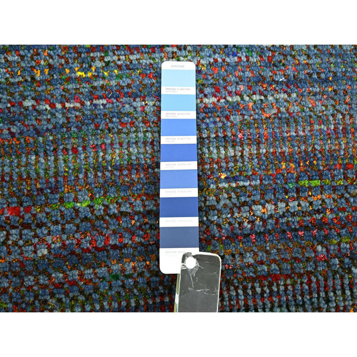 3'0" x 10'2" New Hand Knotted Blue Wool Runner Oriental Rug - MOA10283244
