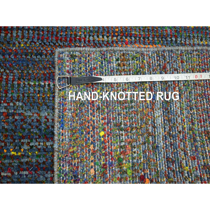 3'0" x 10'2" New Hand Knotted Blue Wool Runner Oriental Rug - MOA10283244