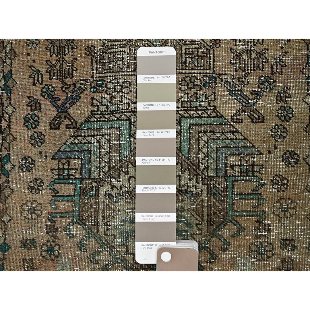 2'9" x 10'7" Vintage Hand Knotted Brown Wool Runner Oriental Rug - MOA102832