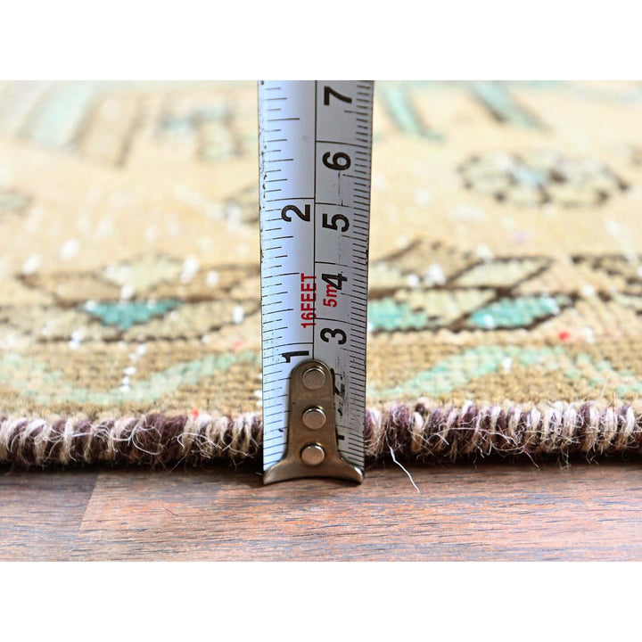 2'9" x 10'7" Vintage Hand Knotted Brown Wool Runner Oriental Rug - MOA102832