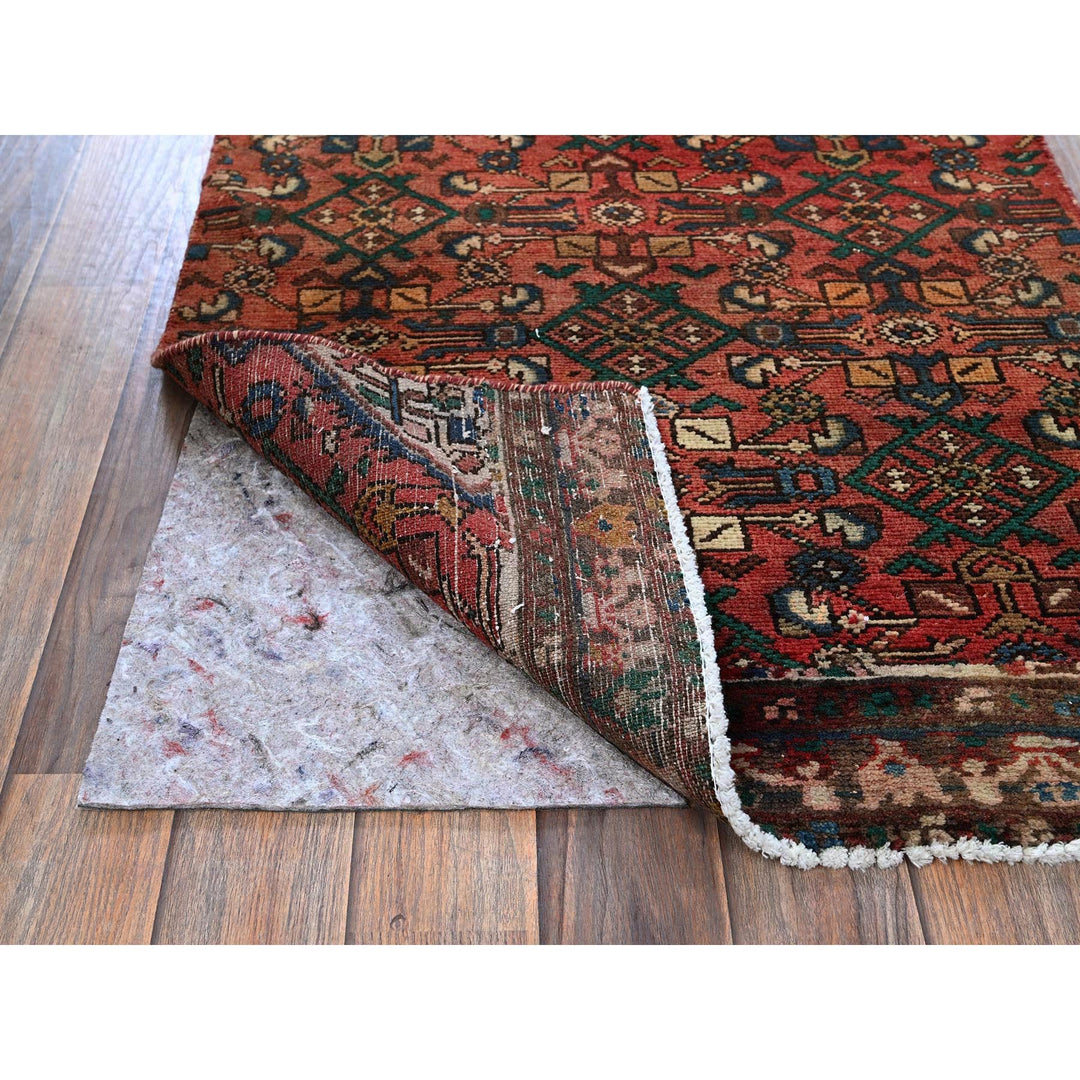 2'5" x 9'4" Vintage Hand Knotted Red Wool Runner Oriental Rug - MOA102837