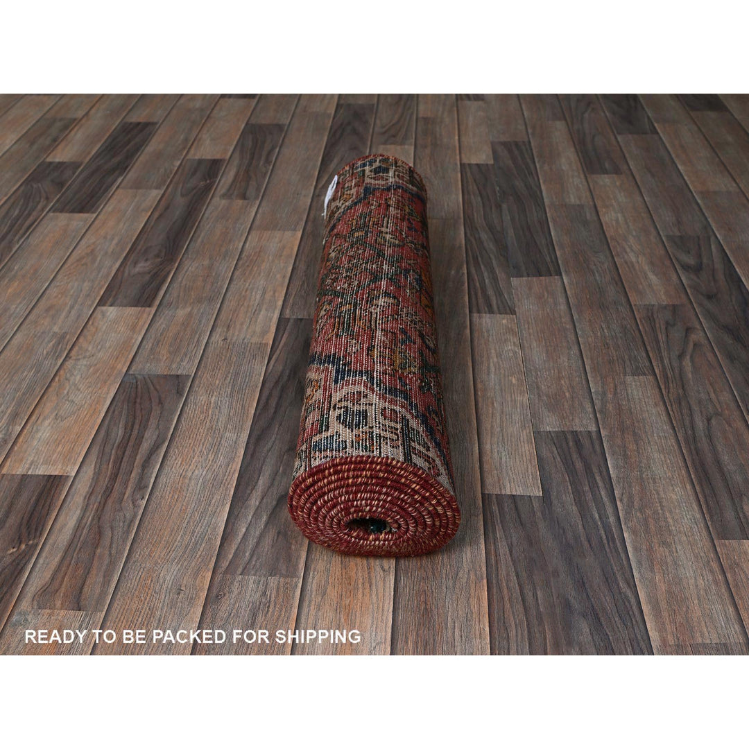 2'5" x 9'4" Vintage Hand Knotted Red Wool Runner Oriental Rug - MOA102837