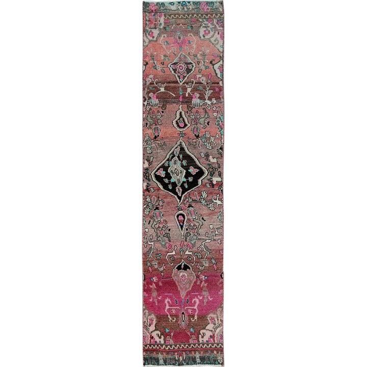 2'0" x 9'7" Vintage Hand Knotted Red Wool Runner Oriental Rug - MOA102839
