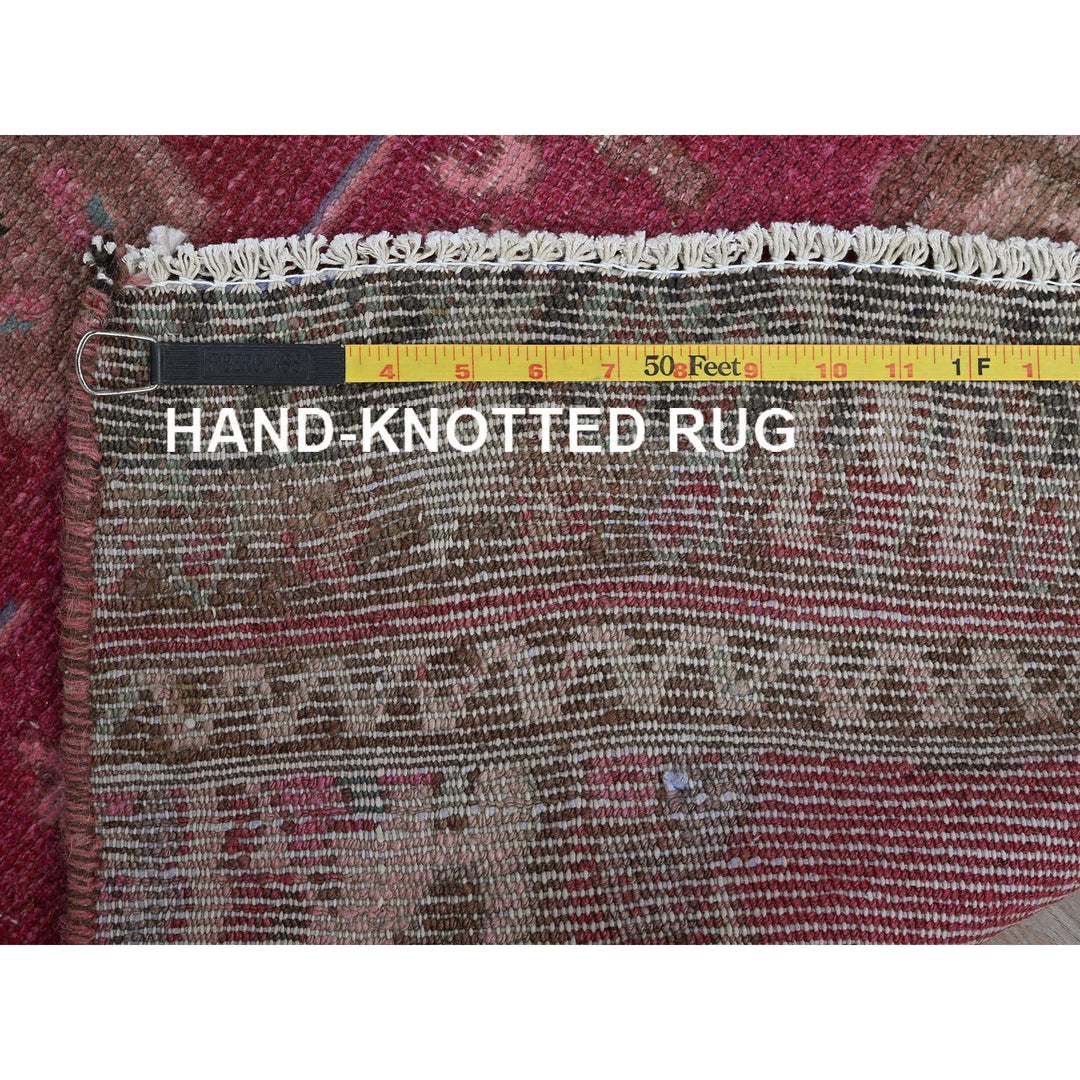 2'0" x 9'7" Vintage Hand Knotted Red Wool Runner Oriental Rug - MOA102839