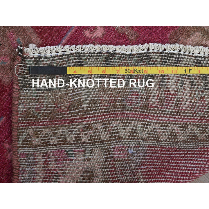 2'0" x 9'7" Vintage Hand Knotted Red Wool Runner Oriental Rug - MOA102839