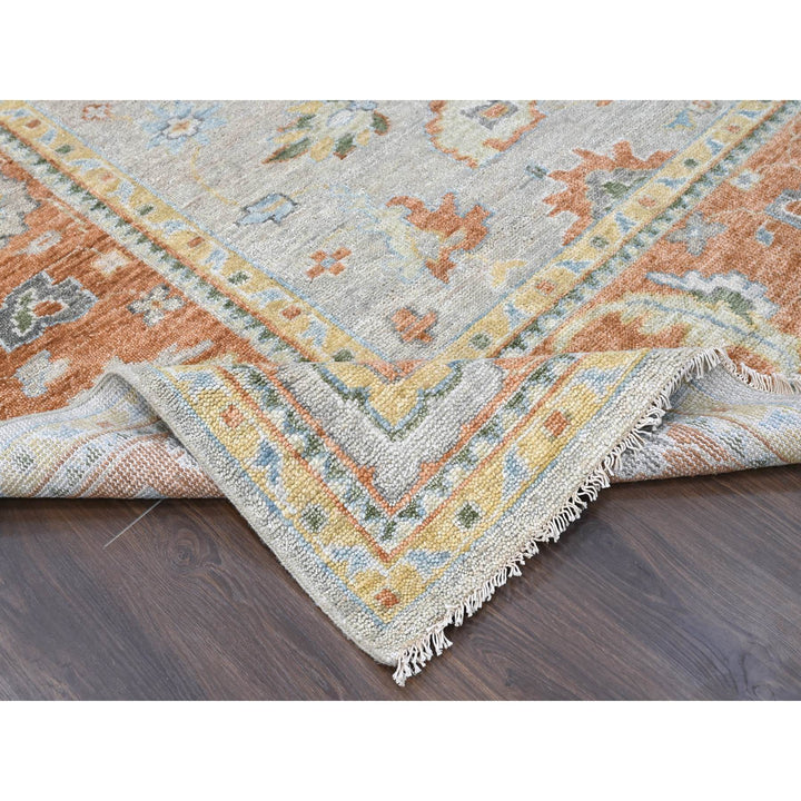 11'10" x 14'9" New Hand Knotted Beige Wool Rectangle Oriental Rug - MOA10284026