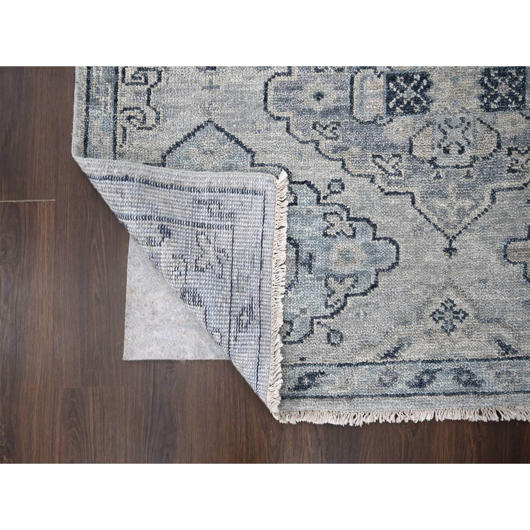 5'10" x 8'10" New Hand Knotted Grey Wool Rectangle Oriental Rug - MOA10284071