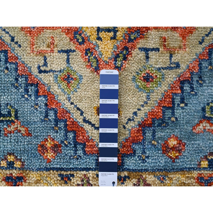 8'0" x 10'0" New Hand Knotted Blue Wool Rectangle Oriental Rug - MOA10284136