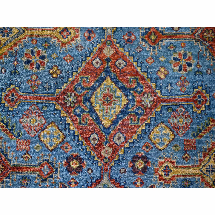 8'0" x 10'0" New Hand Knotted Blue Wool Rectangle Oriental Rug - MOA10284136