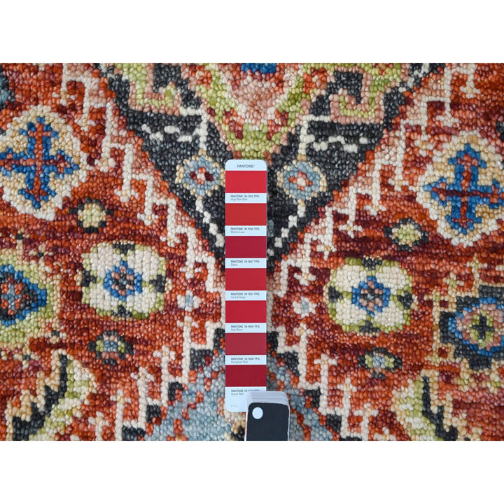 6'1" x 9'0" New Hand Knotted Red Wool Rectangle Oriental Rug - MOA10284137