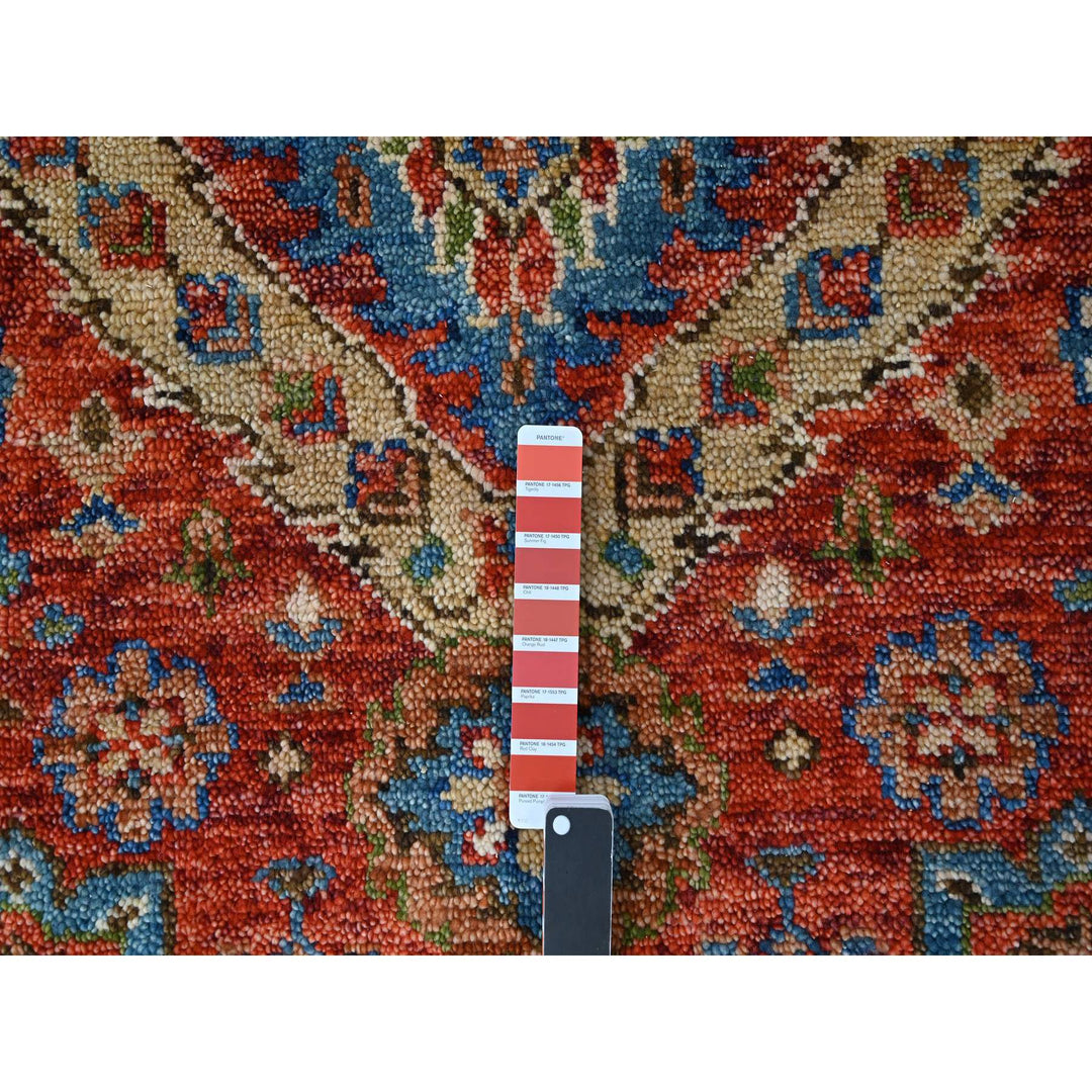 8'0" x 9'10" New Hand Knotted Red Wool Rectangle Oriental Rug - MOA10284139