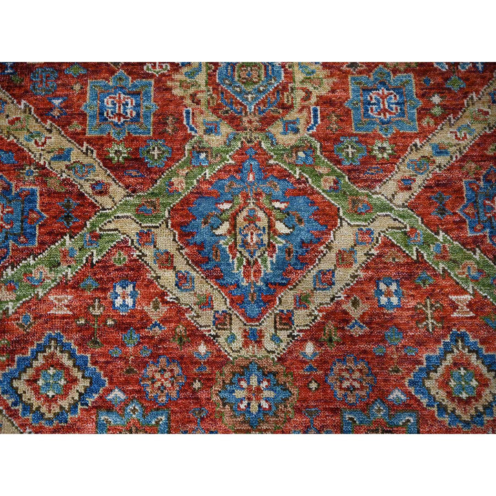 8'0" x 9'10" New Hand Knotted Red Wool Rectangle Oriental Rug - MOA10284139