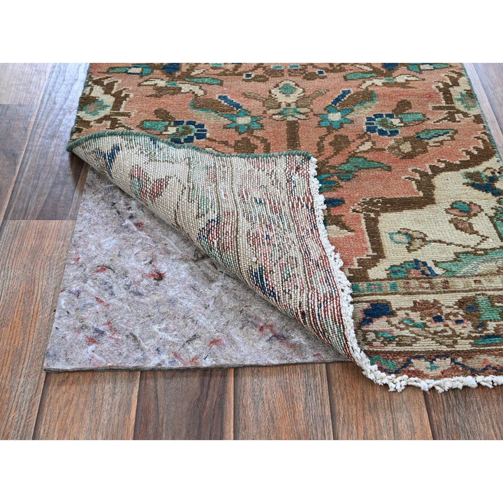 1'11" x 9'0" Vintage Hand Knotted Pink Wool Runner Oriental Rug - MOA102841