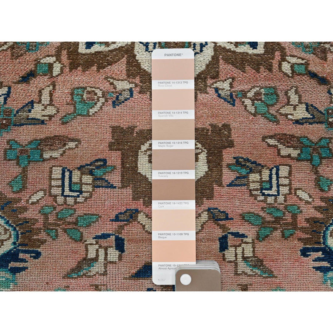 1'11" x 9'0" Vintage Hand Knotted Pink Wool Runner Oriental Rug - MOA102841