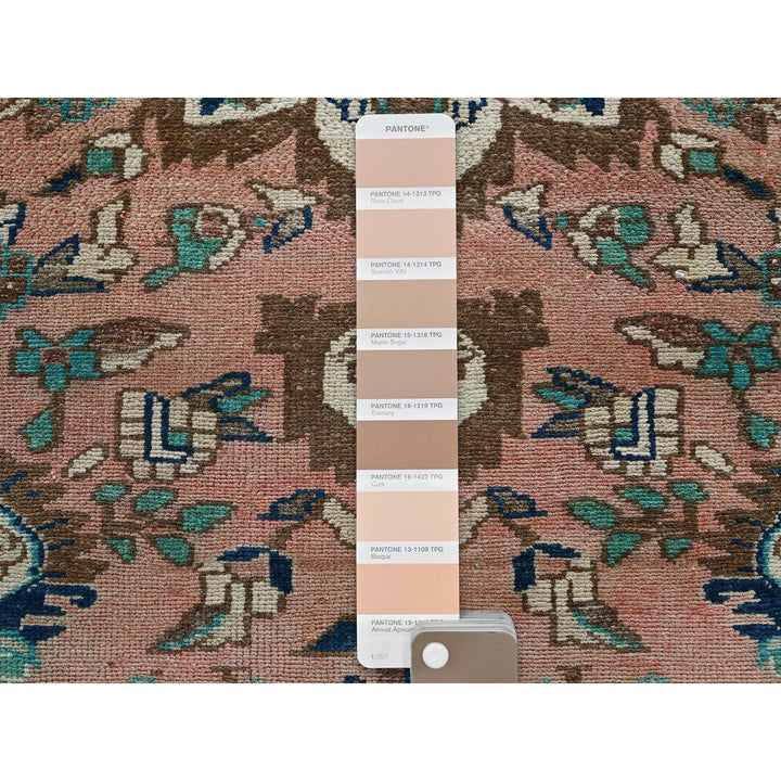 1'11" x 9'0" Vintage Hand Knotted Pink Wool Runner Oriental Rug - MOA102841
