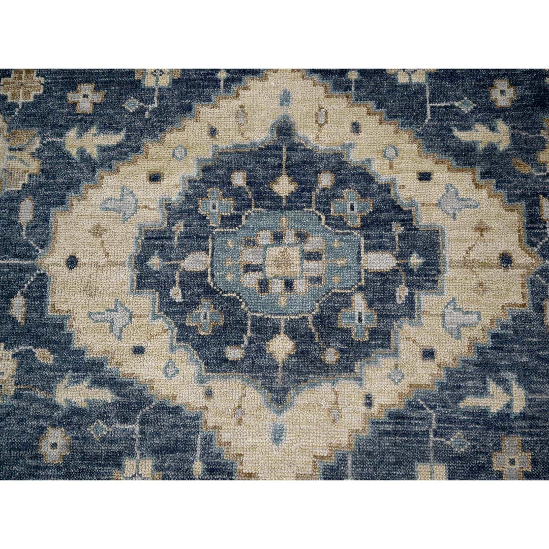 12'0" x 14'9" New Hand Knotted Blue Wool Rectangle Oriental Rug - MOA10284221