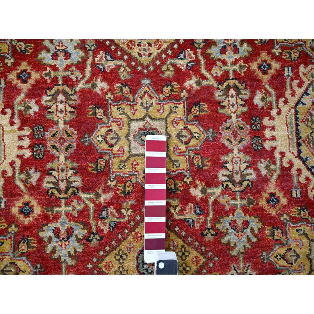 4'1" x 6'0" New Hand Knotted Red Wool Rectangle Oriental Rug - MOA10284261