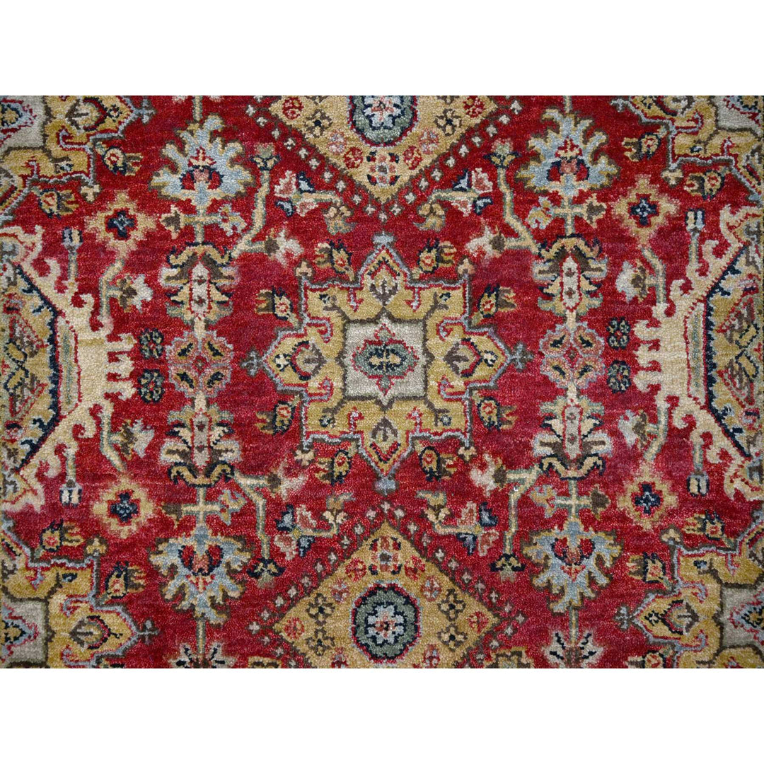 4'1" x 6'0" New Hand Knotted Red Wool Rectangle Oriental Rug - MOA10284261